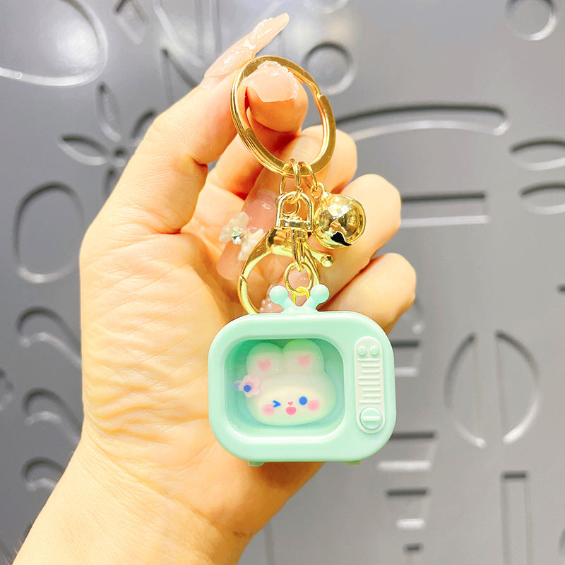 Wholesale puzzle luminous small TV mini bag pendant key chain